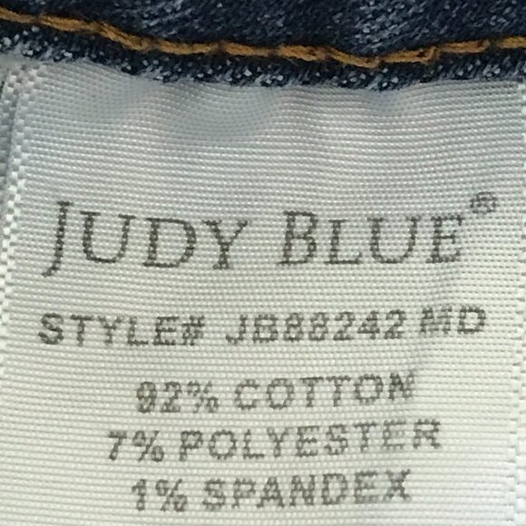 Judy Blue Relaxed Fit Jeans Women 31 Blue High Rise Distressed Medium Wash Boho - Picture 12 of 14